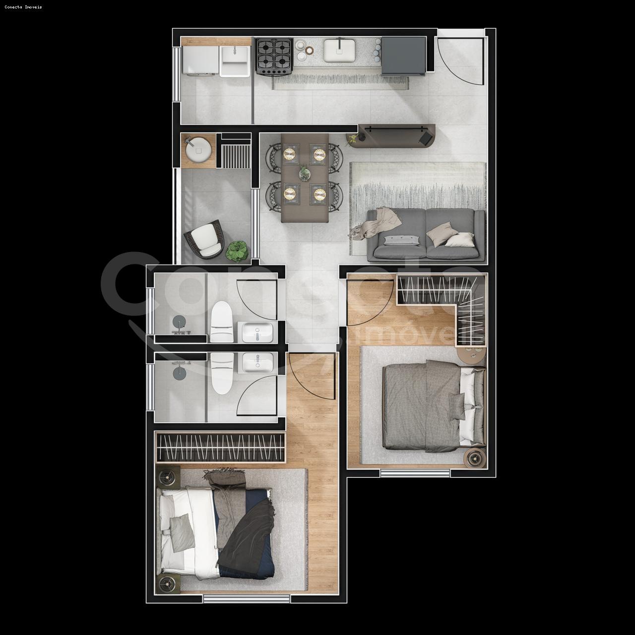 Apartamento, 2 quartos, 50 m² - Foto 2